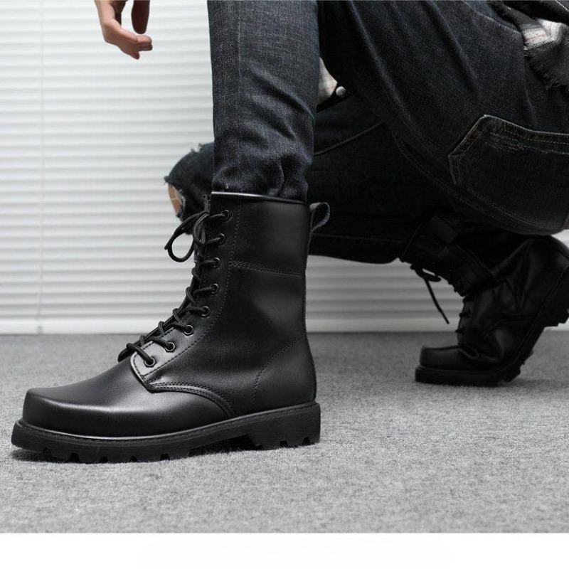 Tactical Combat Boots Mens Hig - Leather Work Boots ulasan dan harga