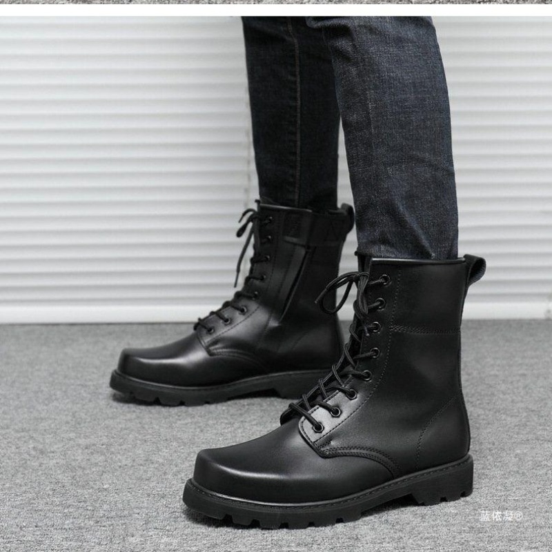 Tactical Combat Boots Mens Hig - Leather Work Boots ulasan dan harga