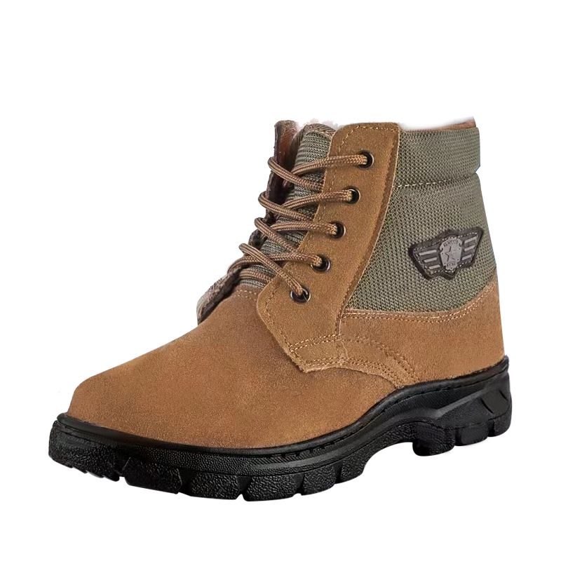 Winter Men Snow Boots Genuine  - Leather Work Boots ulasan dan harga