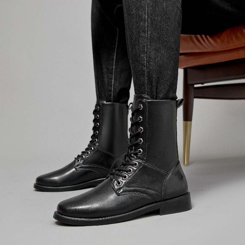 High-top Leather Boots Outdoor - Leather Work Boots ulasan dan harga