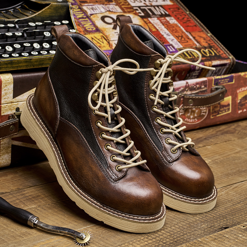 Men's Short Toe Work Boots, Am - Leather Work Boots ulasan dan harga
