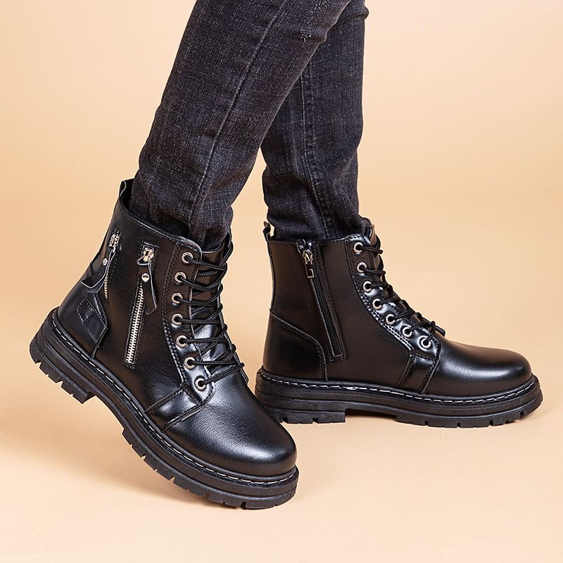 Men's British Style Chelsea An - Leather Work Boots ulasan dan harga
