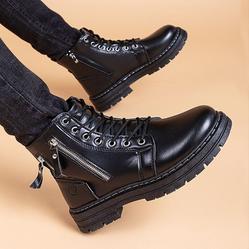Men's British Style Chelsea An - Leather Work Boots ulasan dan harga