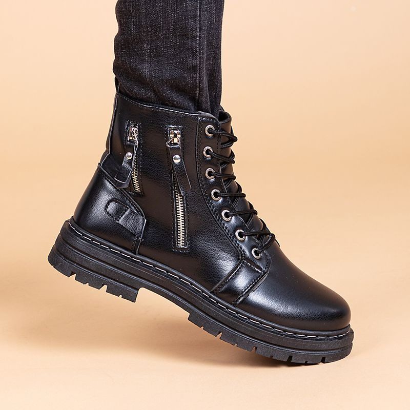 Men's British Style Chelsea An - Leather Work Boots ulasan dan harga