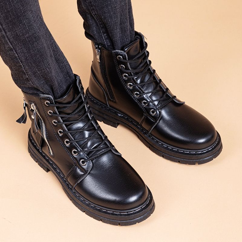 Men's British Style Chelsea An - Leather Work Boots ulasan dan harga