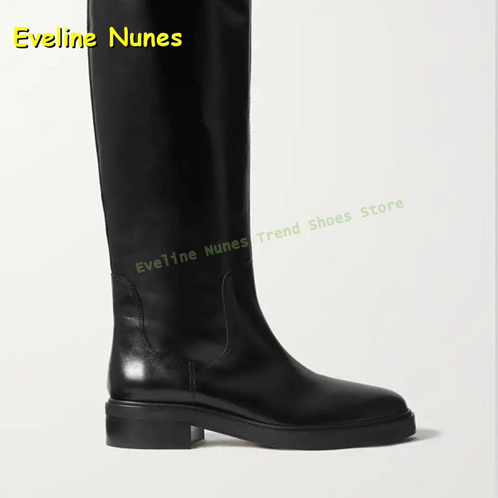 Black Leather Knee High Riding - Leather Work Boots ulasan dan harga