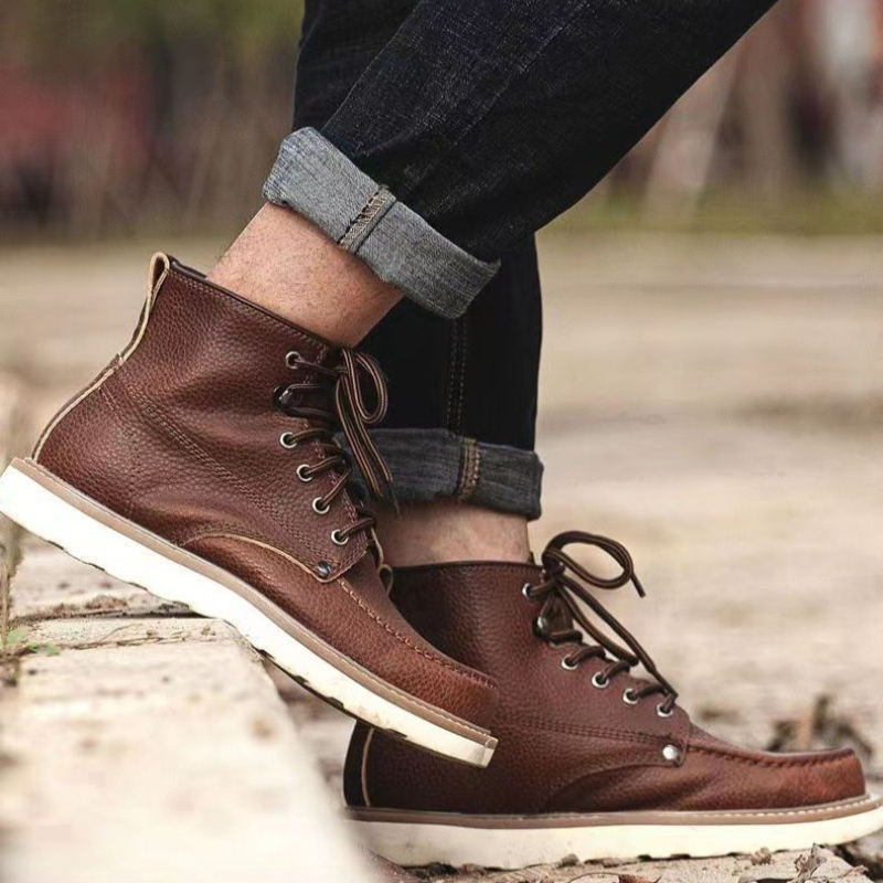 Men 875 Work Boots Genuine Cow - Leather Work Boots ulasan dan harga