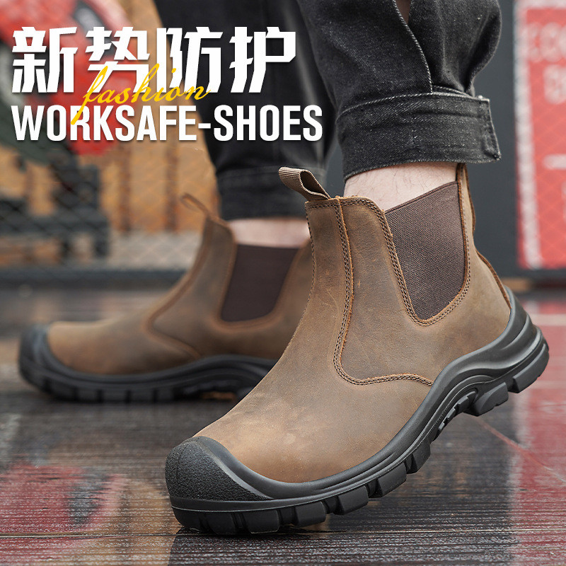 large size men's fashion steel - Leather Work Boots ulasan dan harga