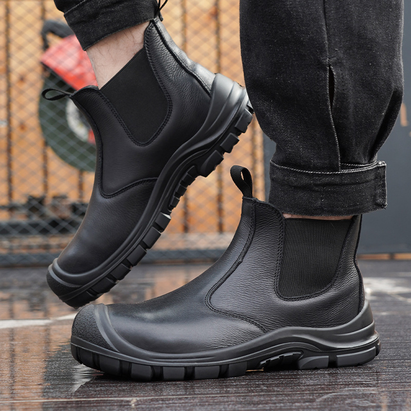 large size men's fashion steel - Leather Work Boots ulasan dan harga