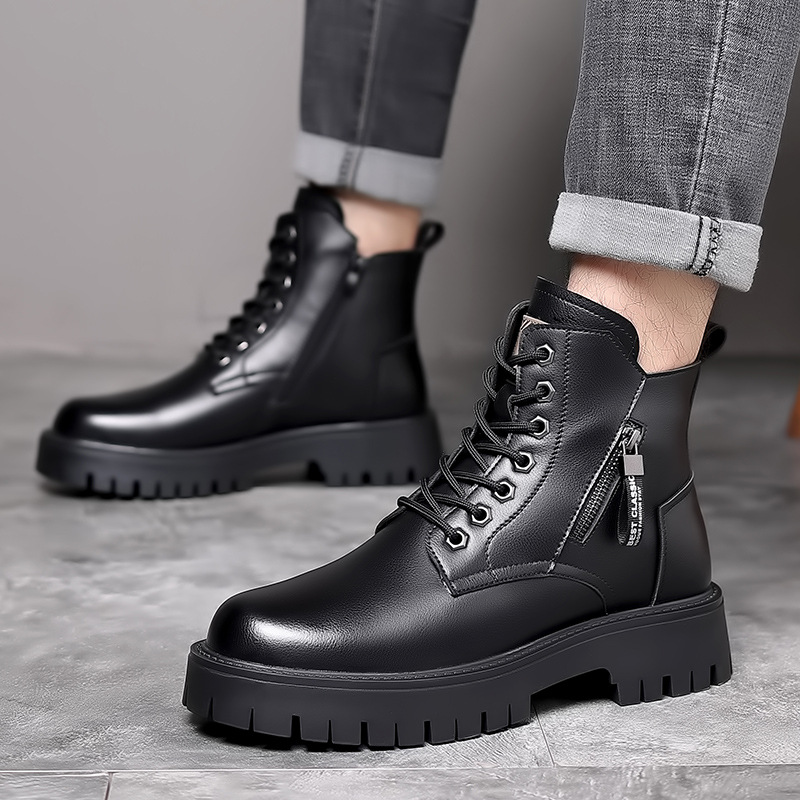Men Classic Genuine Leather Bo - Leather Work Boots ulasan dan harga
