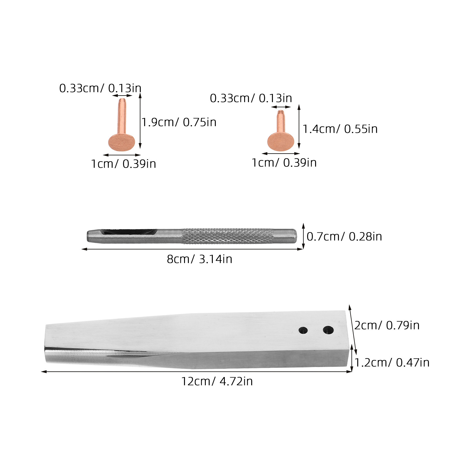 1Set Copper Rivet Setter Tool  - Leatherwork Rivet Setter ulasan dan harga