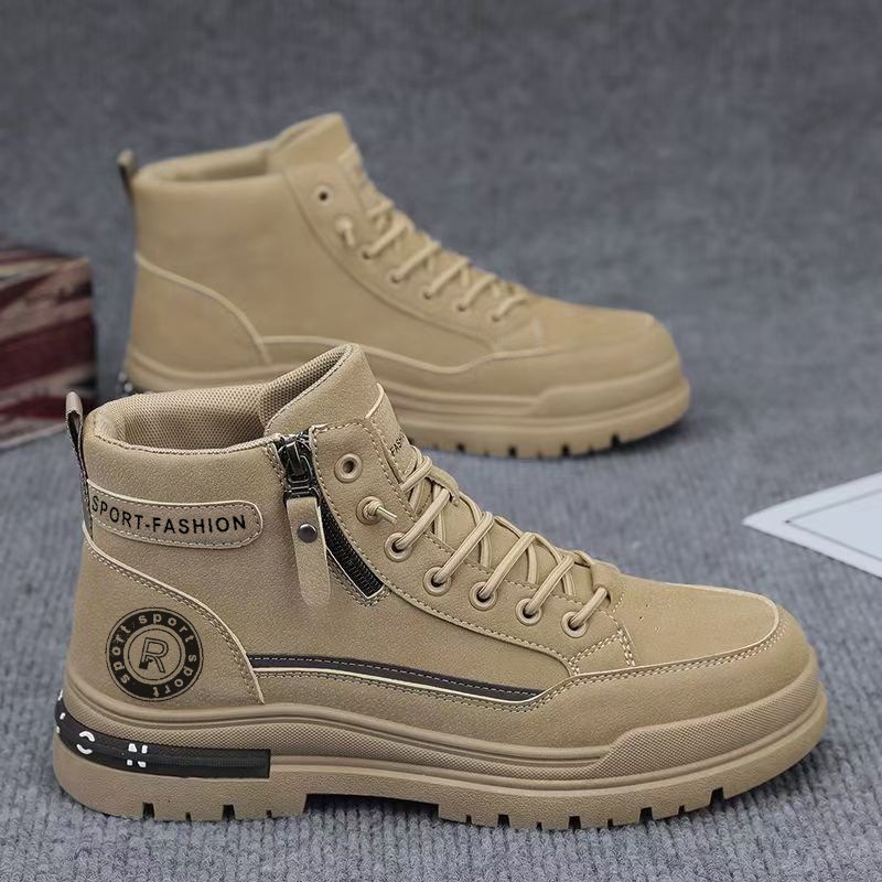 Men Retro High Top Work Boots  - Leather Work Boots ulasan dan harga