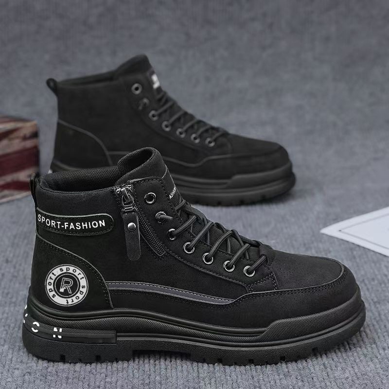 Men Retro High Top Work Boots  - Leather Work Boots ulasan dan harga