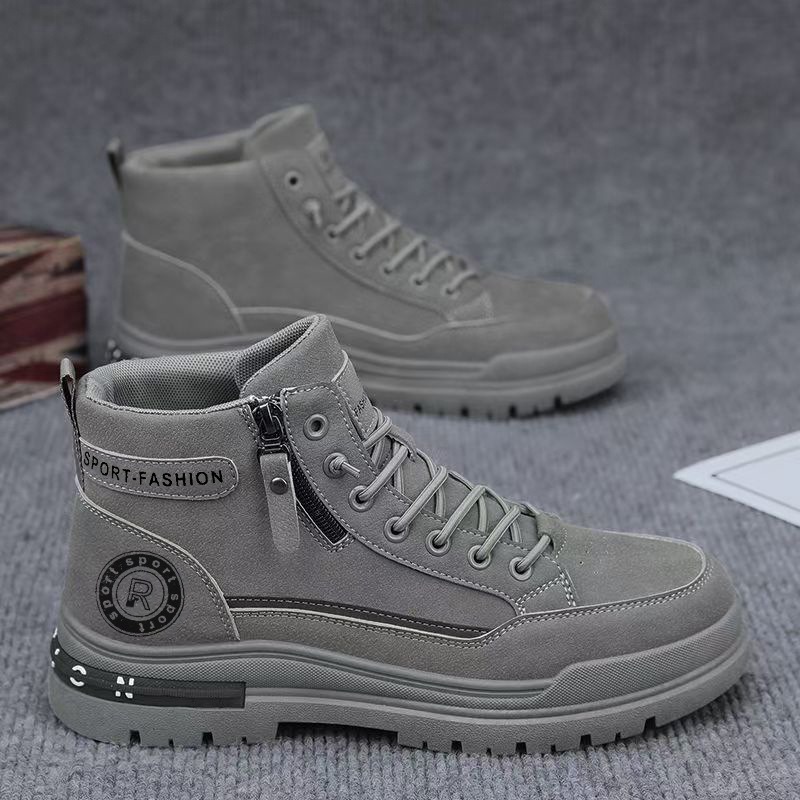 Men Retro High Top Work Boots  - Leather Work Boots ulasan dan harga