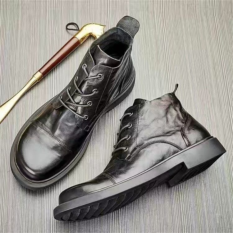 Men Chelsea Boots Autumn Winte - Leather Work Boots ulasan dan harga