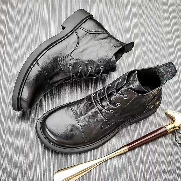 Men Chelsea Boots Autumn Winte - Leather Work Boots ulasan dan harga