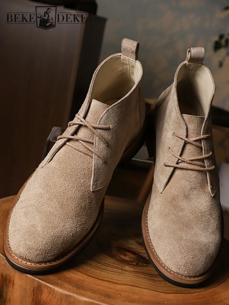 Fashion Versatile Male Lace-Up - Leather Work Boots ulasan dan harga