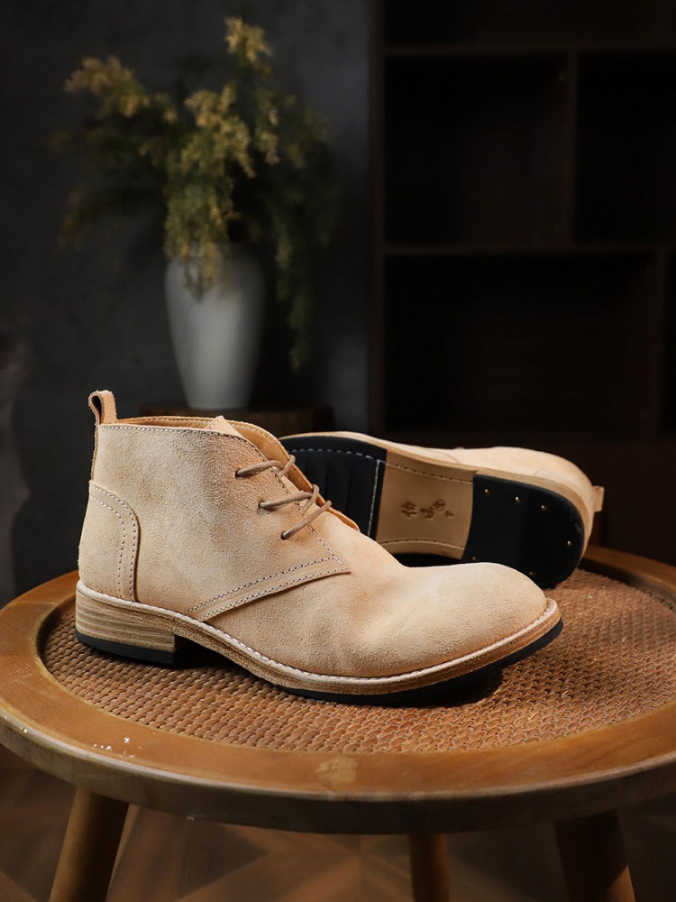 Fashion Versatile Male Lace-Up - Leather Work Boots ulasan dan harga