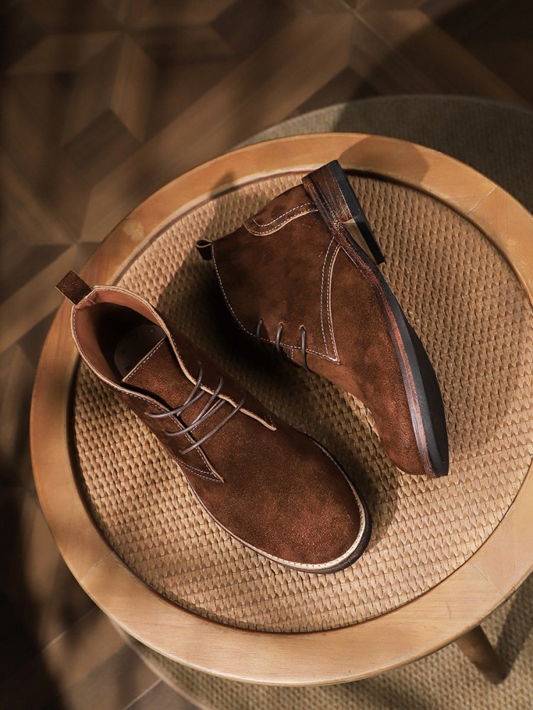 Fashion Versatile Male Lace-Up - Leather Work Boots ulasan dan harga