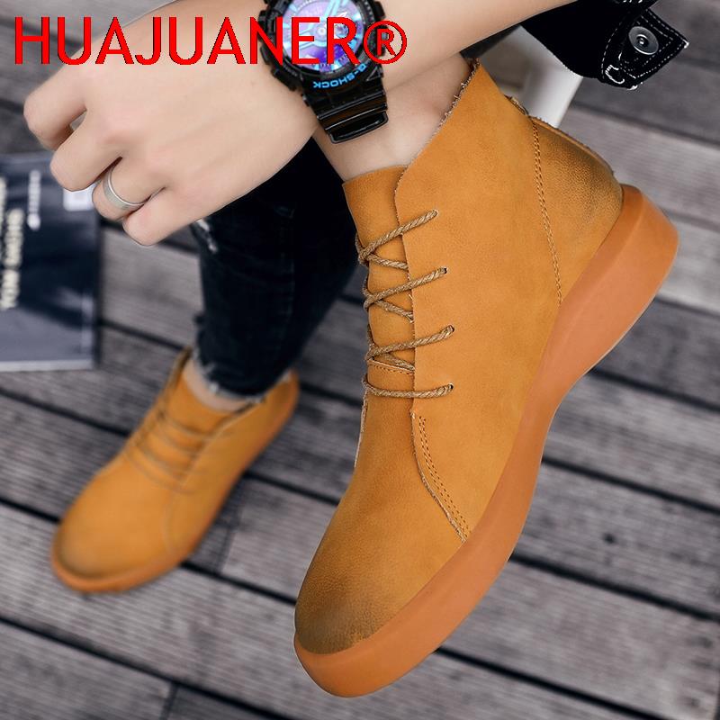 Luxury Brand Winter Fur Warm C - Leather Work Boots ulasan dan harga