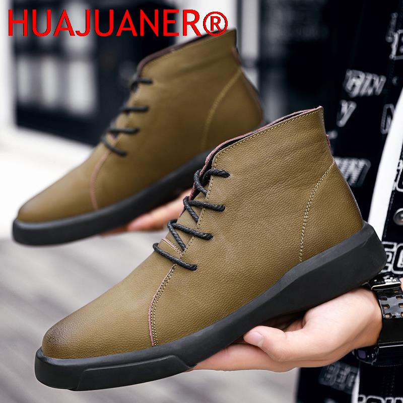 Luxury Brand Winter Fur Warm C - Leather Work Boots ulasan dan harga